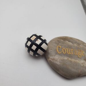 White with black stripes wooden bead for necklace or bracelet‎ chunky